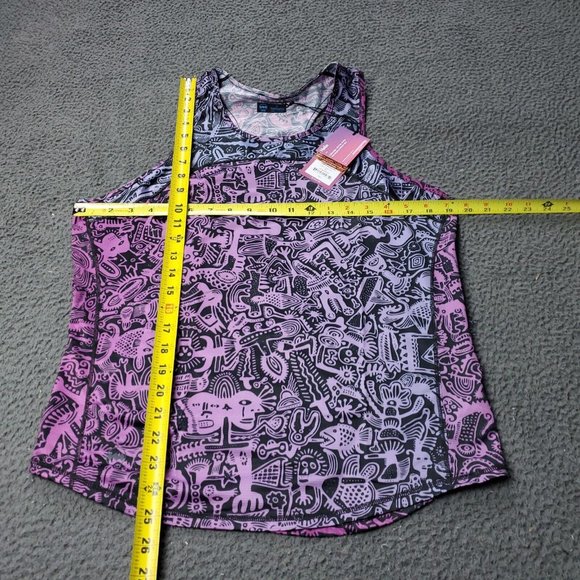NEW $58 Janji Helio Tech Tank Top Batik Purple Polyester Womens L Large - Picture 6 of 7